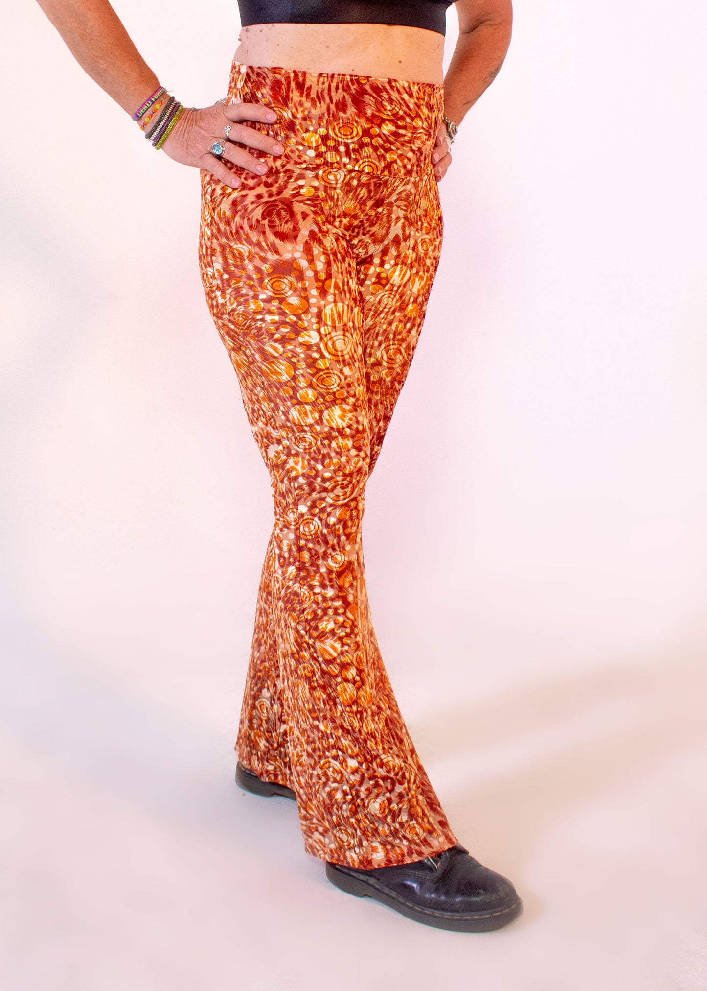 Burner Velvet Bellbottoms in Amber Aura Burnout