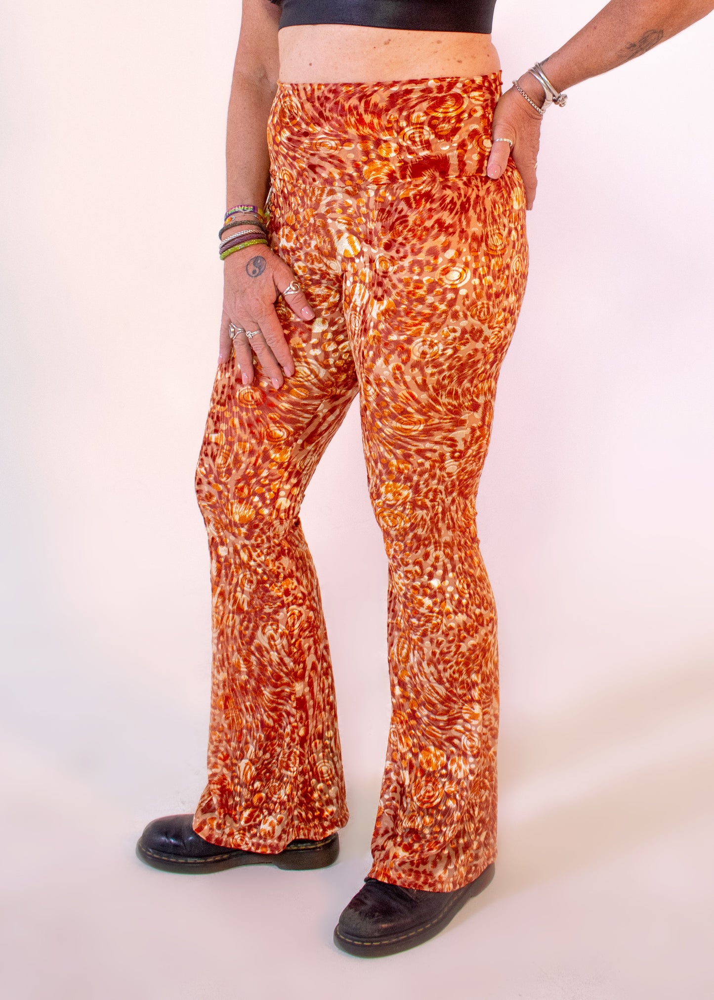 Burner Velvet Bellbottoms in Amber Aura Burnout