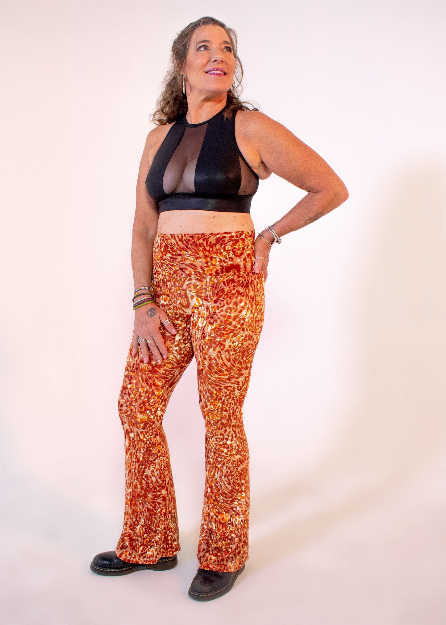 Burner Velvet Bellbottoms in Amber Aura Burnout
