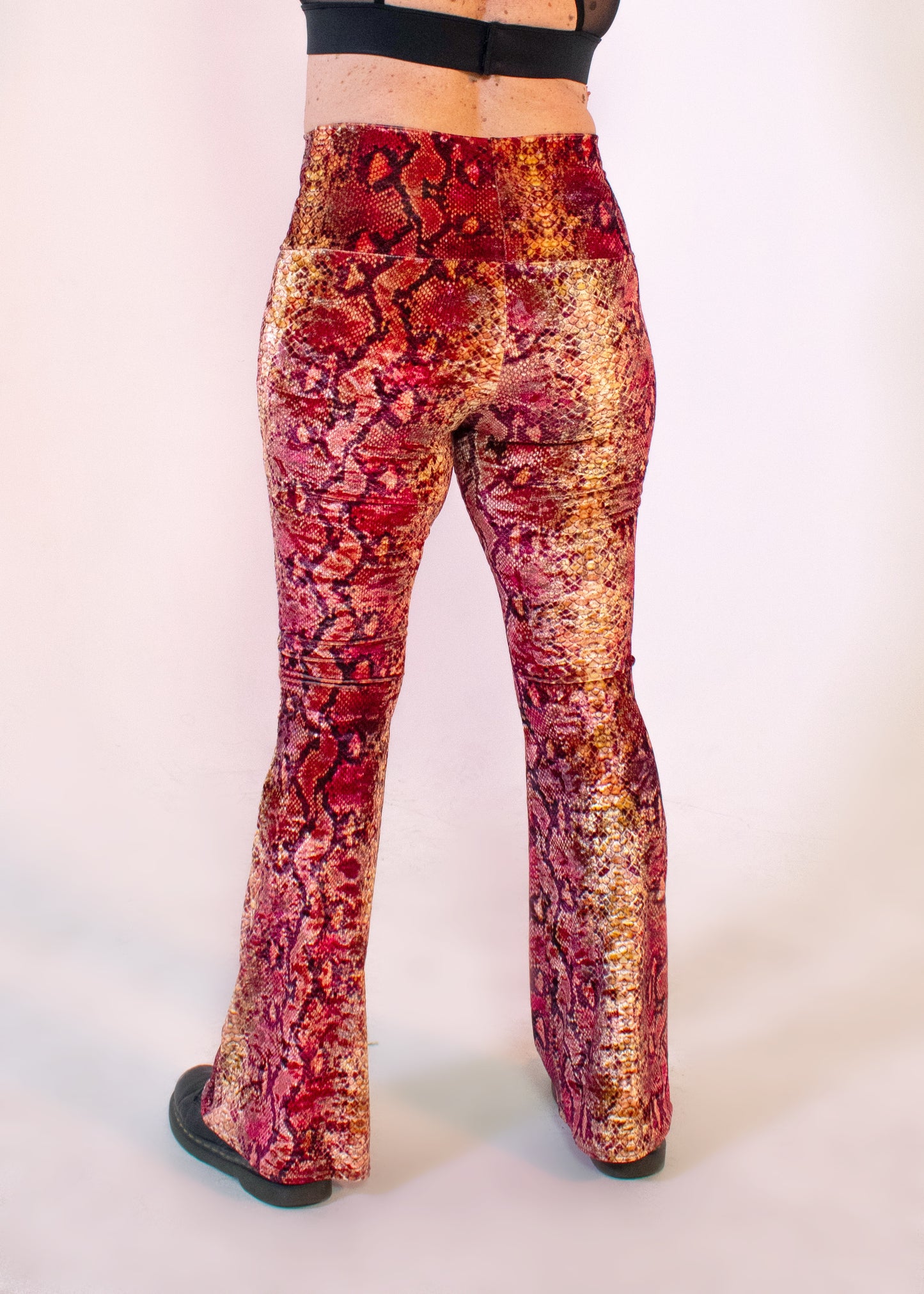 Burner Velvet Bellbottoms in Burnt Python