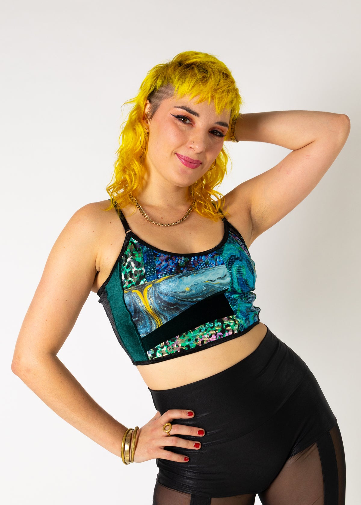 ReDrip Patchwork Cami in Teal