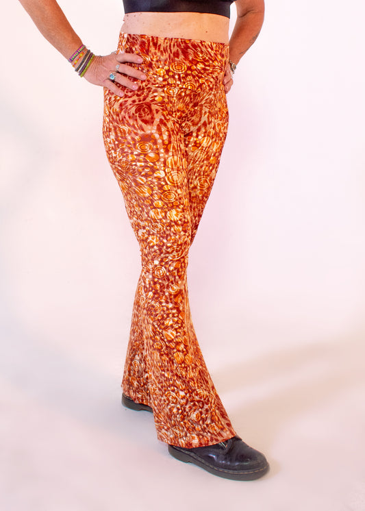 Burner Velvet Bellbottoms in Amber Aura Burnout