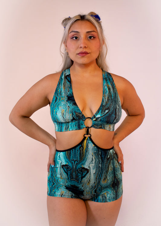 Ready-Diva-One Romper in Aquamarine Geode