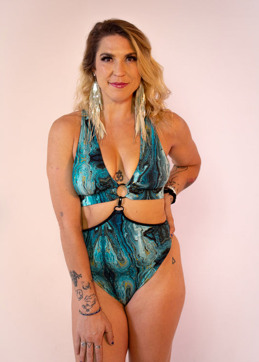 Ready-Diva-One Bodysuit in Aquamarine Geode
