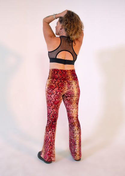 Burner Velvet Bellbottoms in Burnt Python