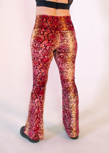 Burner Velvet Bellbottoms in Burnt Python